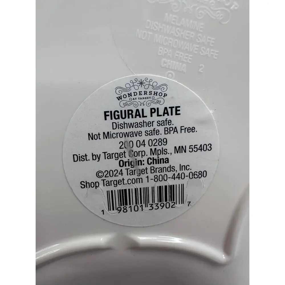 Wondershop Santa Cookie Plate 7.3” Red Melamine Christmas‎ BPA-Free NEW